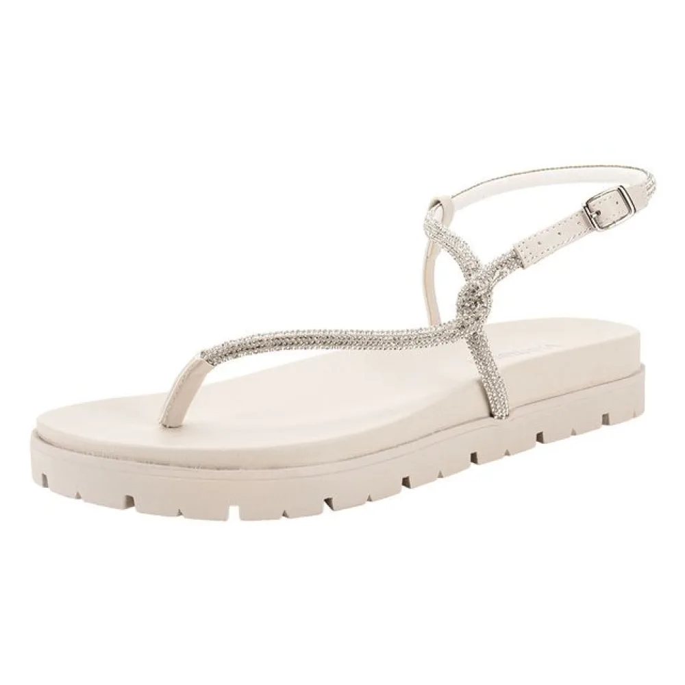 Sandália Feminina Flat Via Marte 102008 NATURAL 35