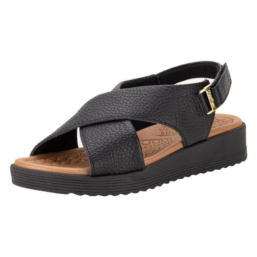Sandália Feminina Anabela Usaflex MA10005 PRETO 34