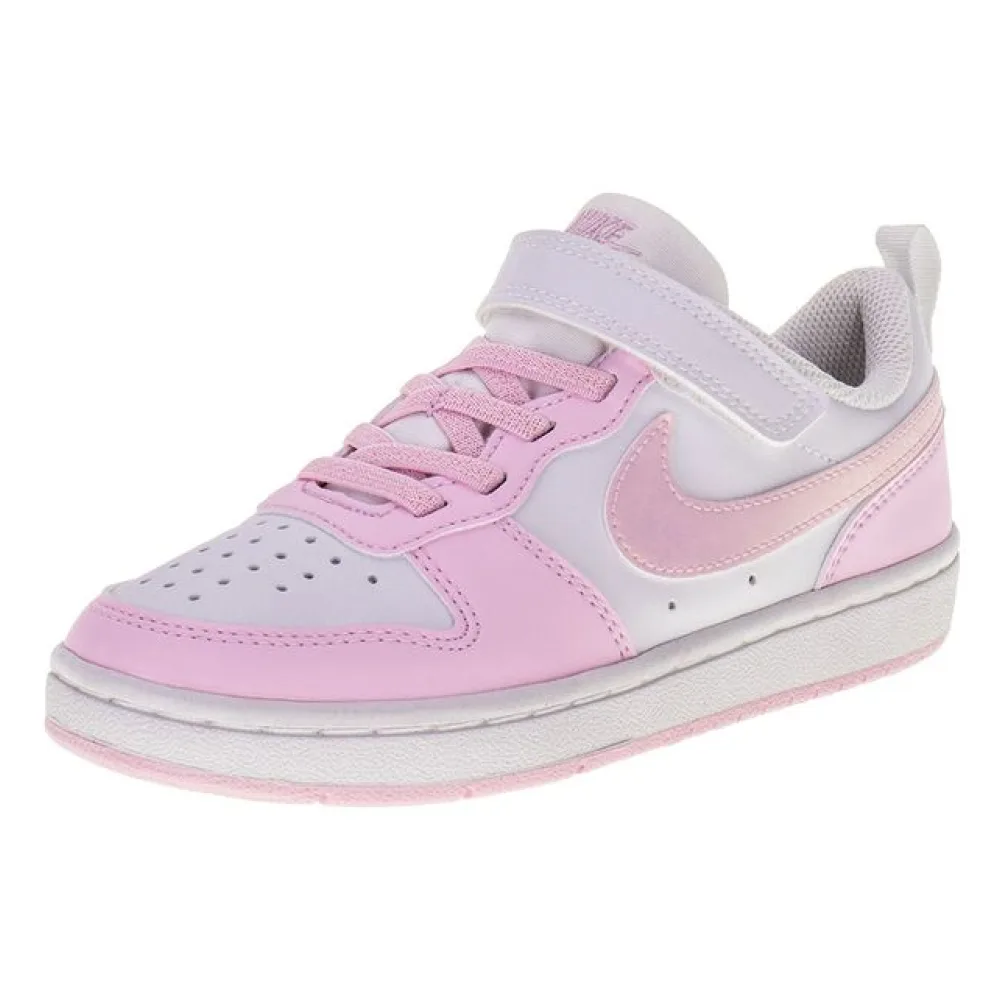Tênis Infantil Court Borough Low Regraft Nike DV5457 BRANCO/ROSA 28