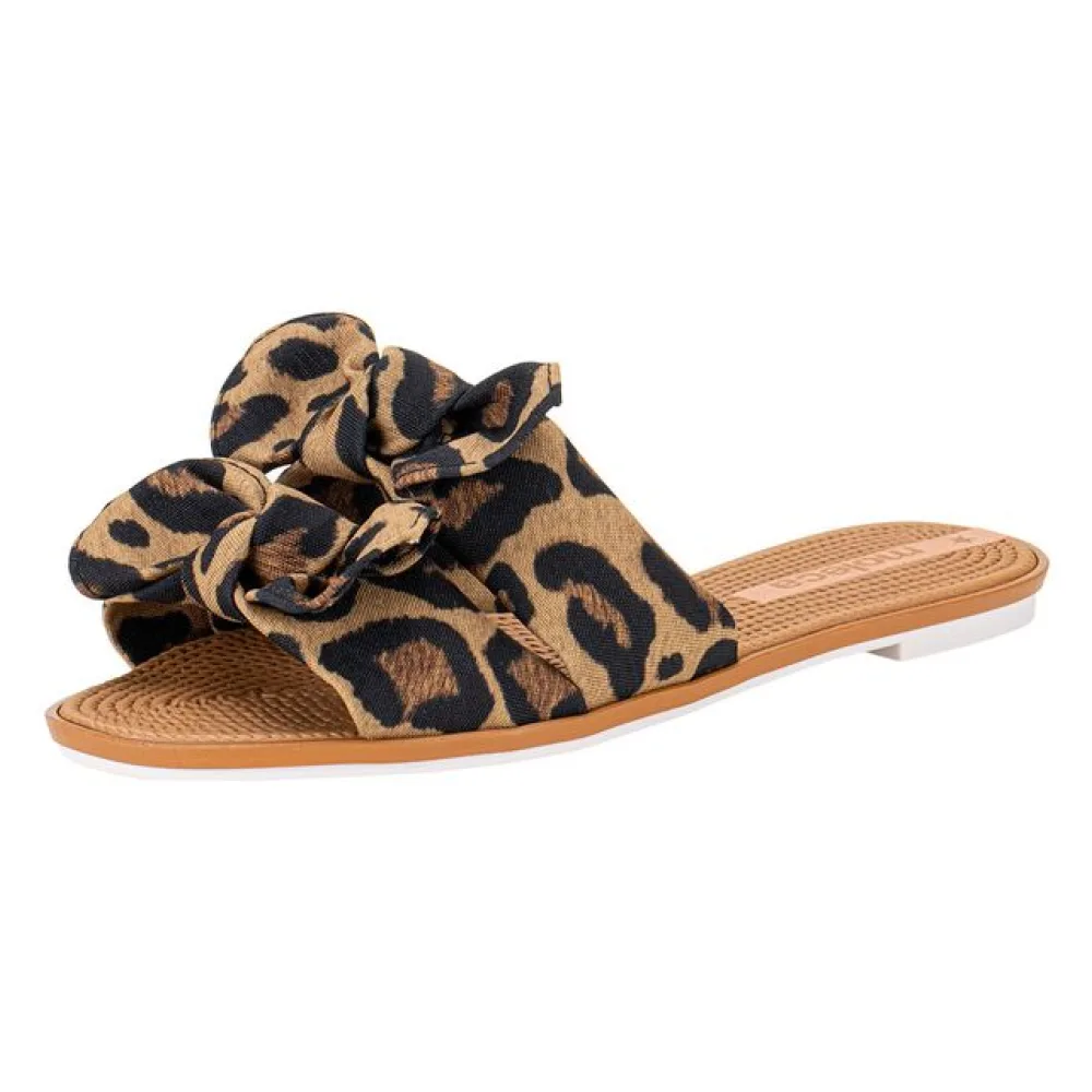 Tamanco Feminino Flat Moleca 5297424 ONÇA 34