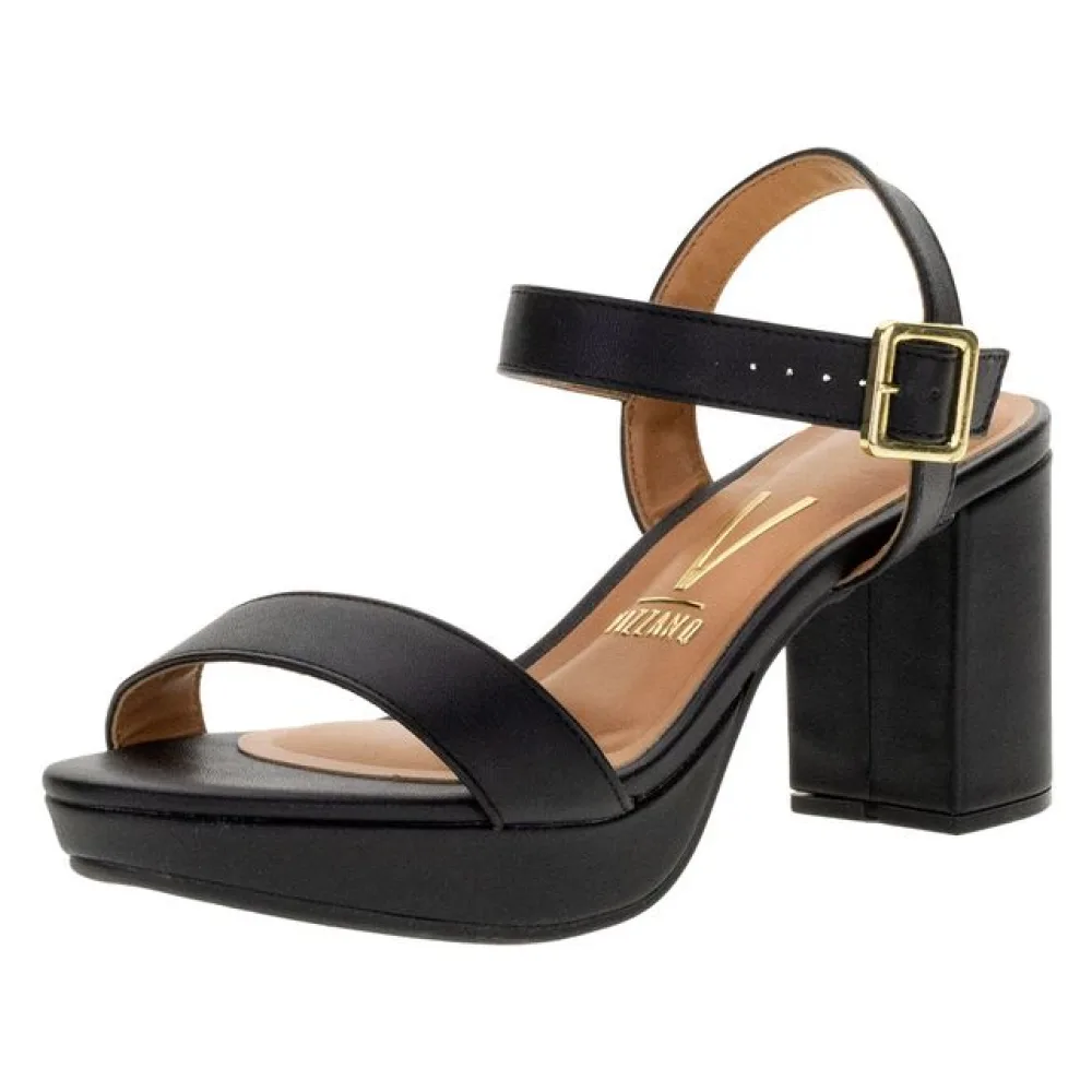 Sandália Feminina Meia Pata Vizzano 6425110 PRETO 34