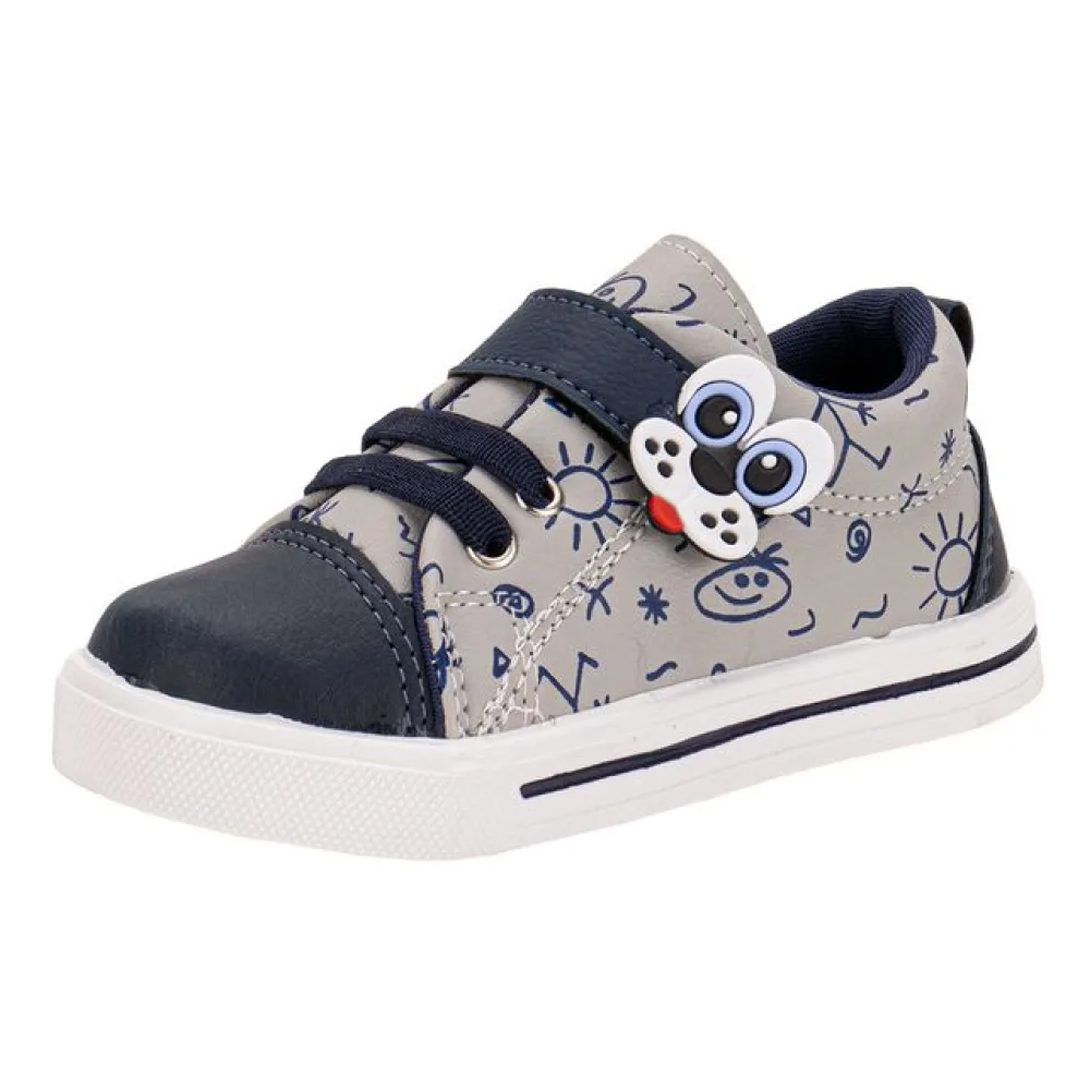 Tênis Infantil Masculino Lindo Jú - 15522 AZUL/CINZA 23