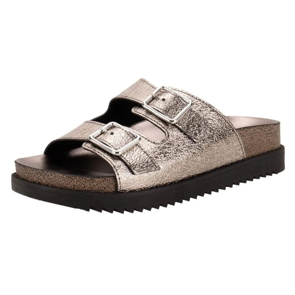 Sandália Feminina Conforto Moleca 5500105 PRATA 35