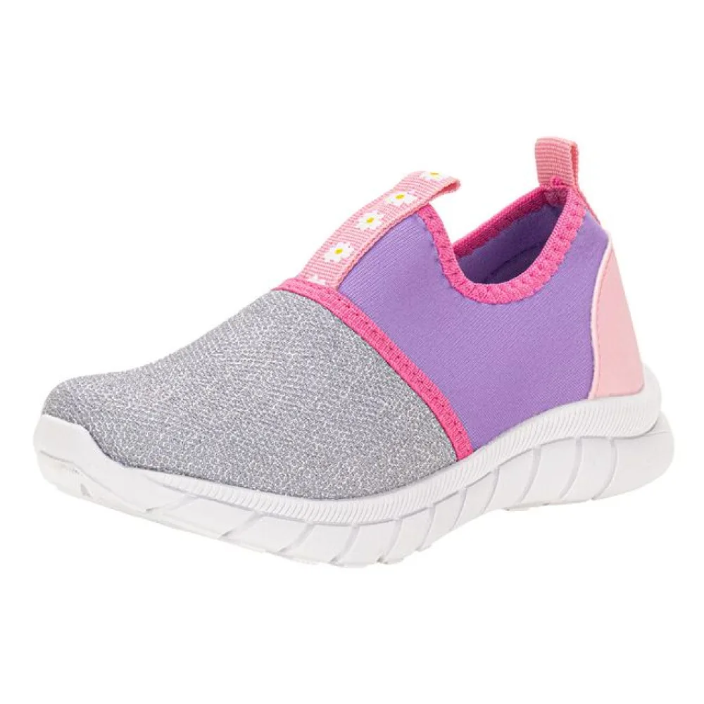 Tênis Infantil Feminino Kids Top 0363 CINZA/LILAS 32