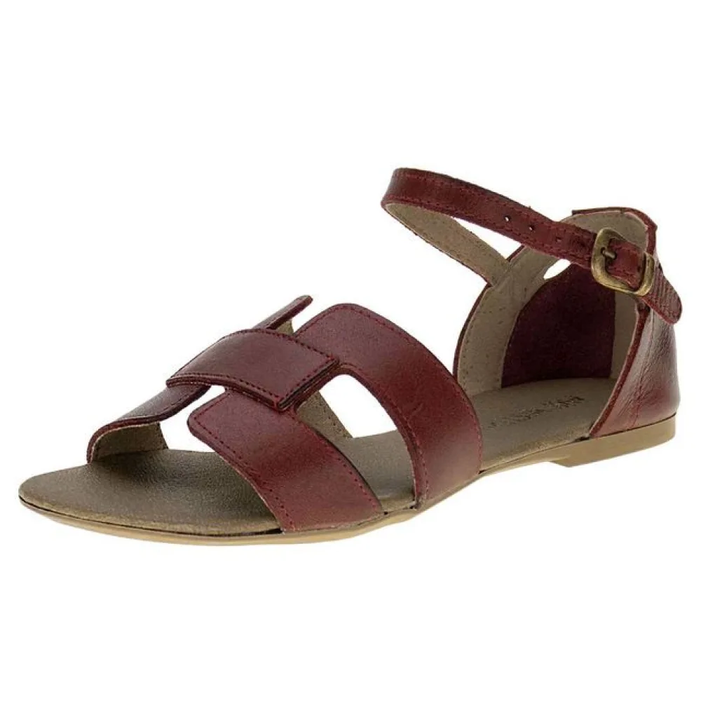Sandália Feminina Flat Miss Western 128T VINHO 34