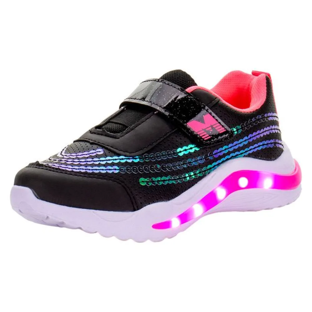 Tênis Infantil Led Minipé - MP2308 PRETO/ROSA 22