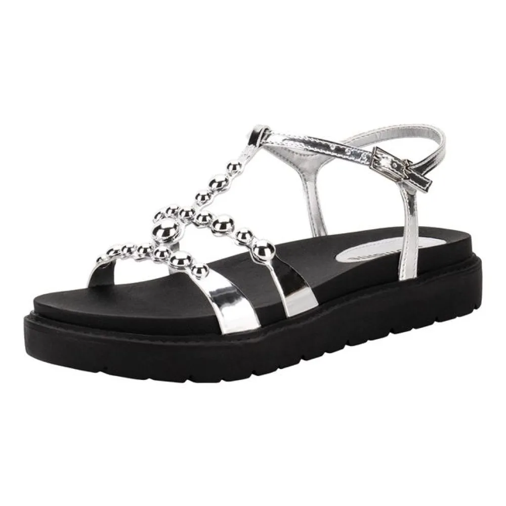 Sandália Feminina Flat Via Marte 176010 PRATA 34