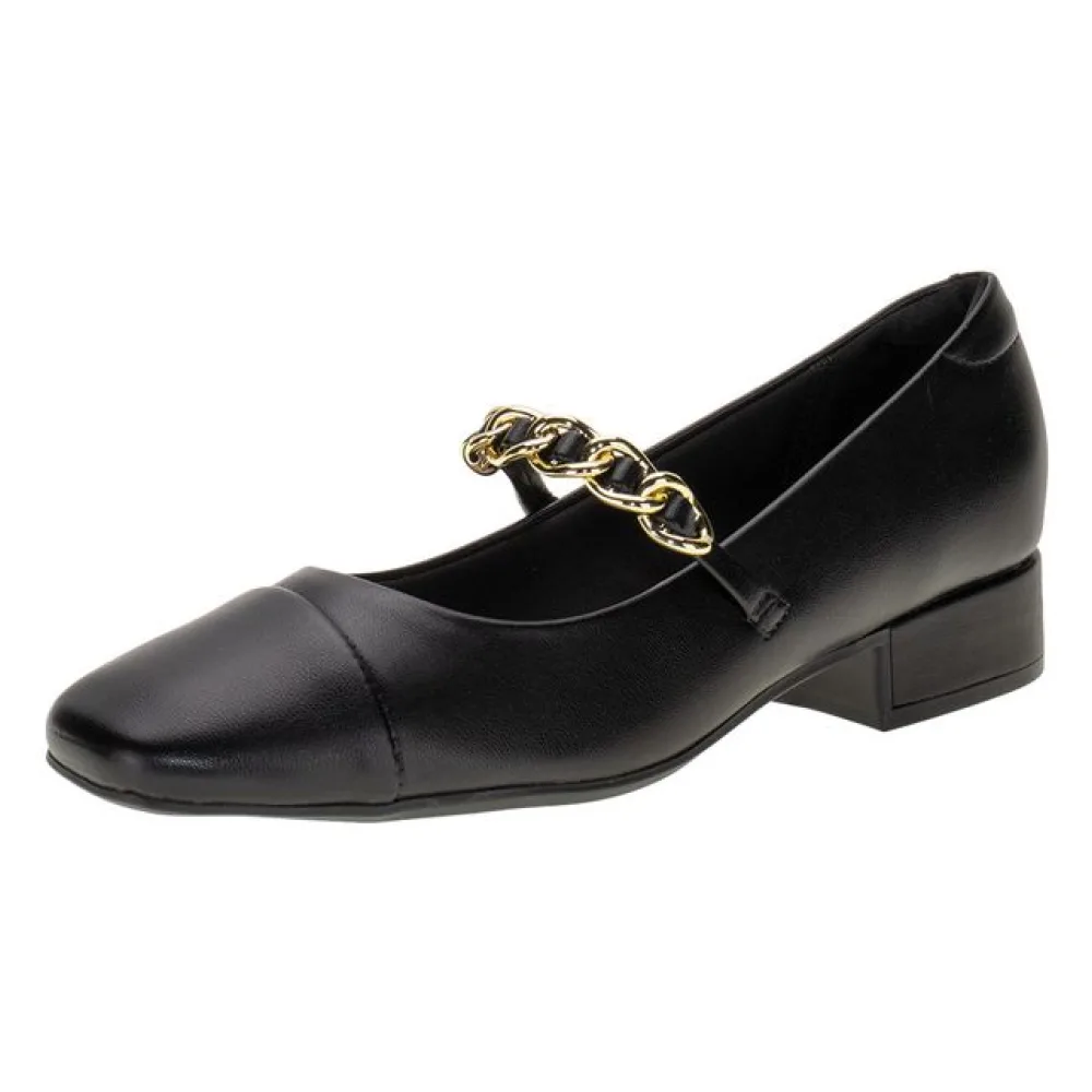 Sapato Feminino Salto Grosso Moleca - 5795104 PRETO 35