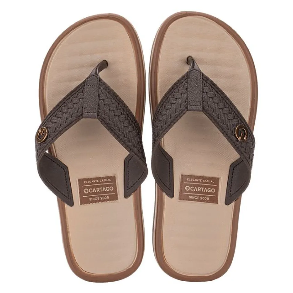 Chinelo Masculino Coimbra II Cartago 12285 CAFÉ/BEGE 39