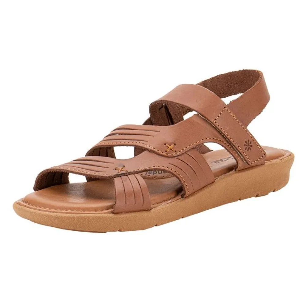 Sandália Feminina Rasteira New Face - 39510 CAMEL 34