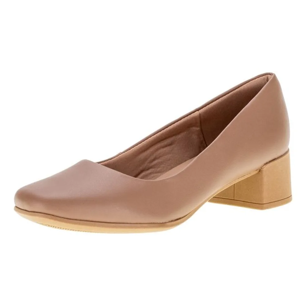 Sapato Feminino Salto Grosso Usaflex - AJ0104 BEGE 35