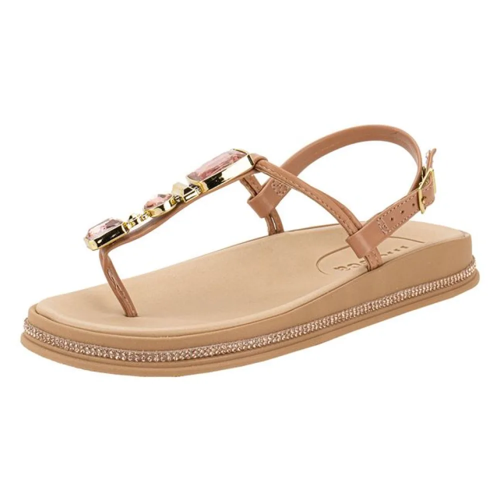 Sandália Feminina Flat Moleca 5509204 SALMÃO 34