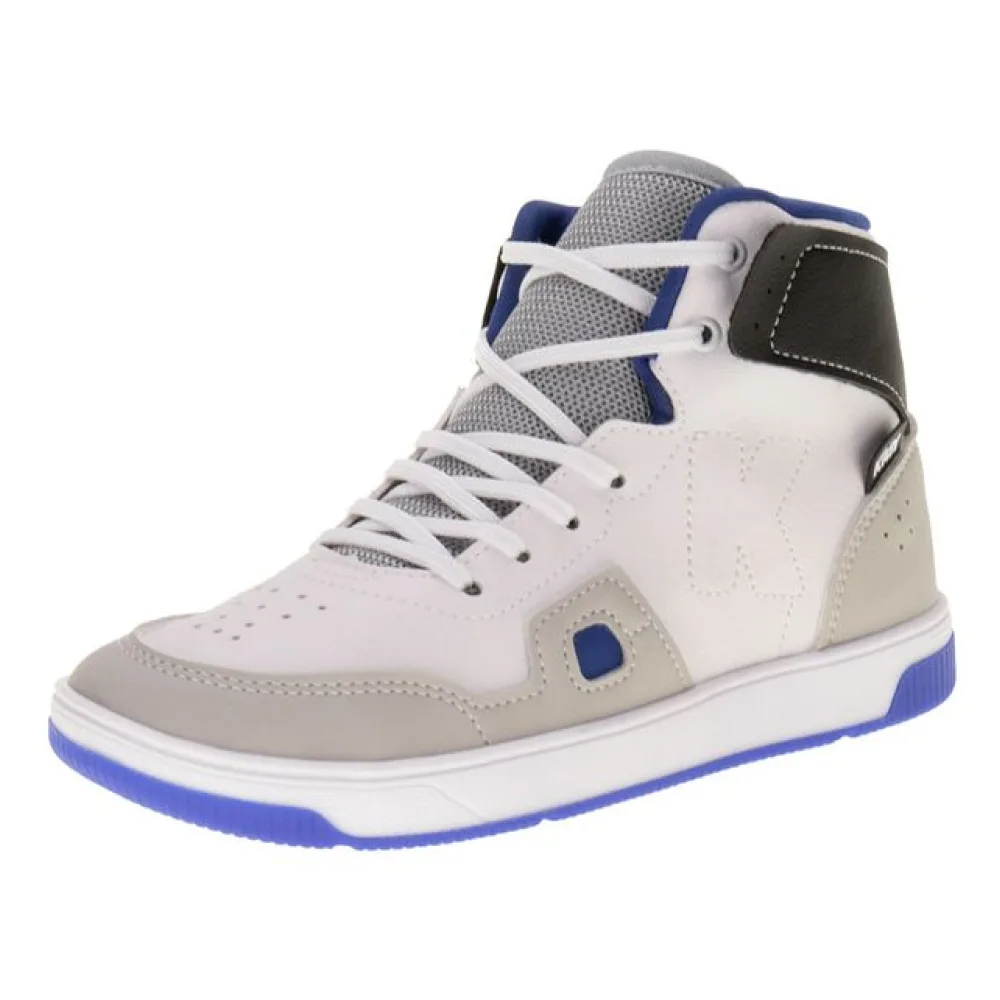 Tênis Infantil Masculino Cano Alto Astral Kidy 3291006 BRANCO/CINZA 25