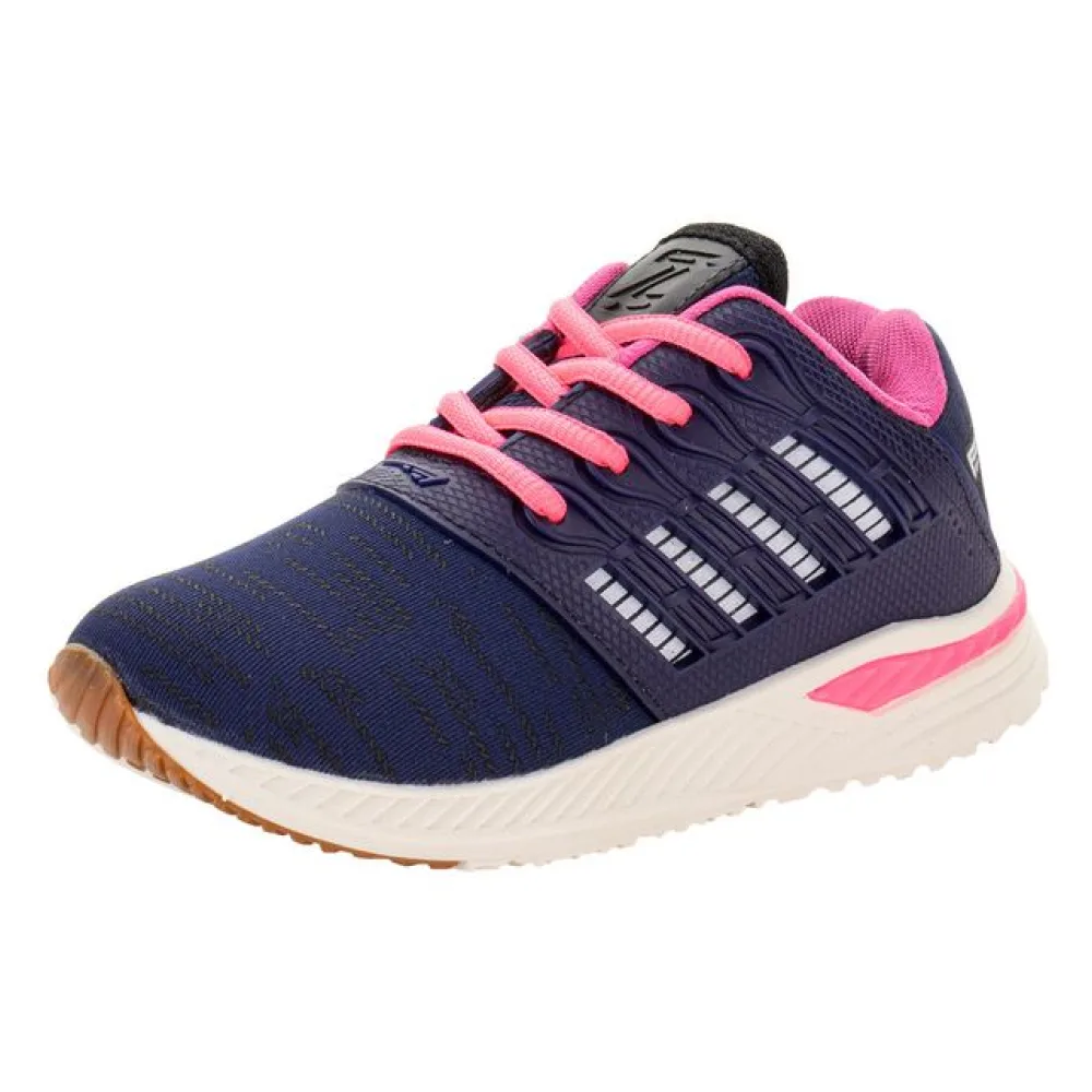 Tênis Infantil Feminino Zeuz 93KX-I AZUL/ROSA 34