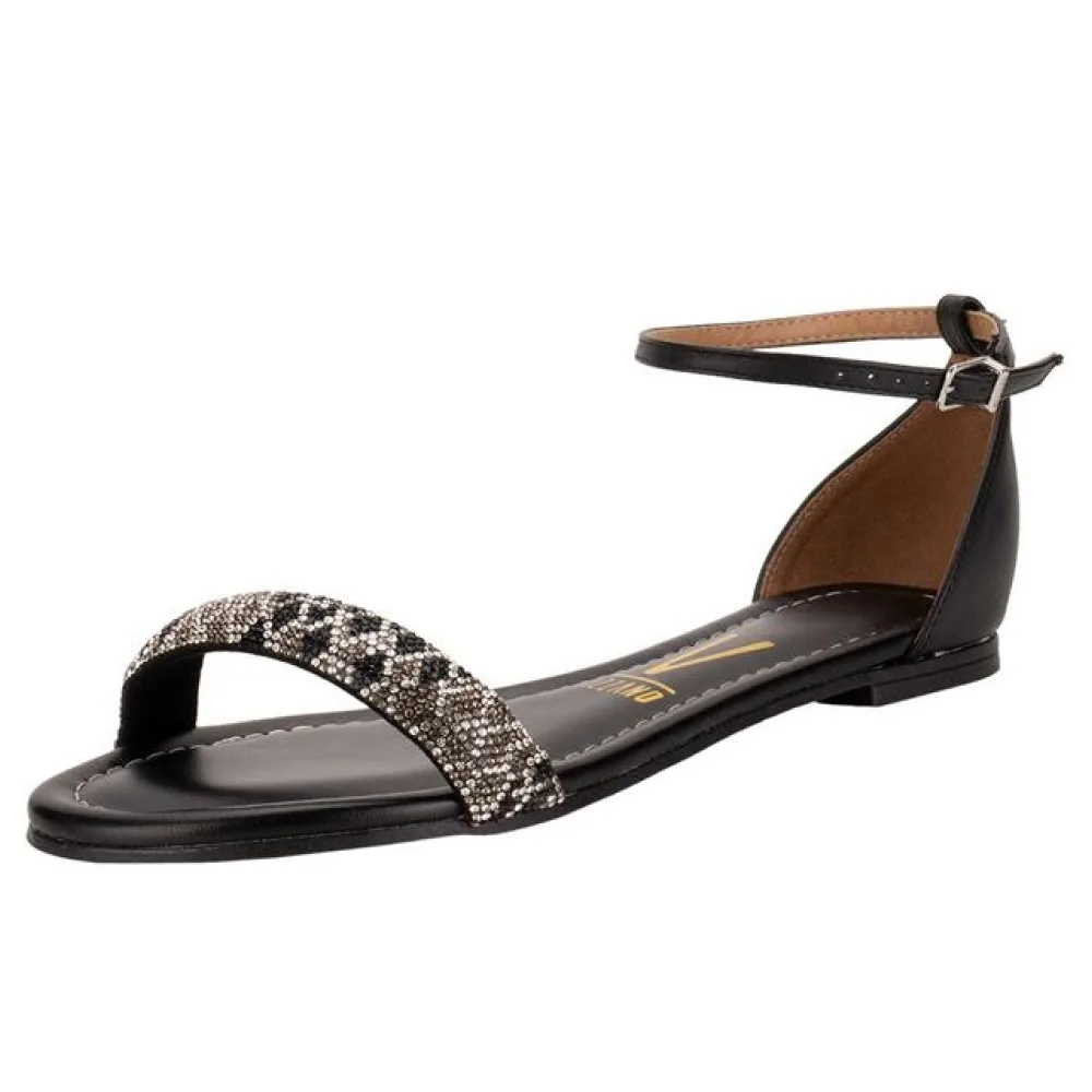 Sandália Feminina Flat Vizzano 62351704 PRETO 34