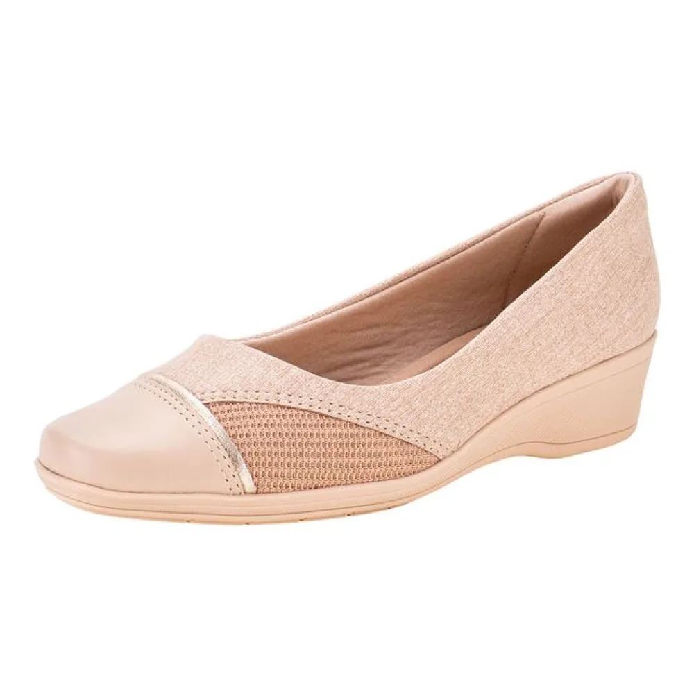 Sapato Feminino Anabela ComfortFlex 2494302 BEGE 01 37