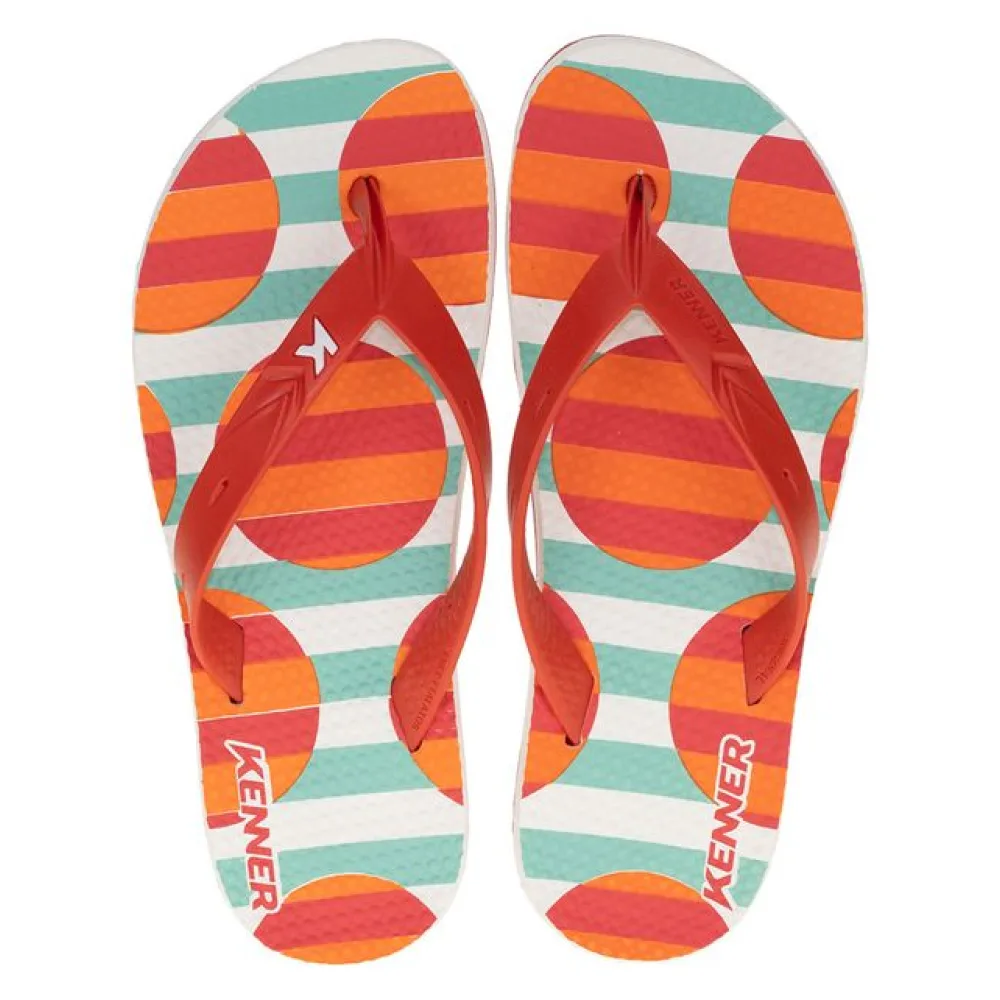 Chinelo Masculino Summer Kenner - DHQ02 BRANCO/VERMELHO 39
