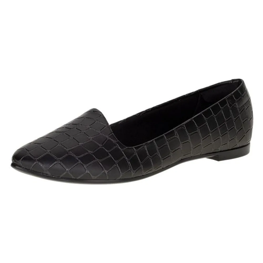 Sapatilha Feminina Moleca - 5635816 PRETO/CROCO 35