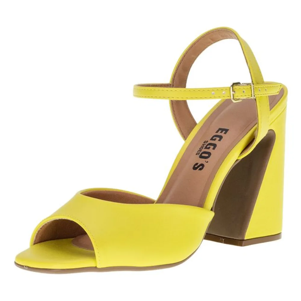 Sandália Feminina Salto Grosso Vizzano - 6403203 AMARELO 39
