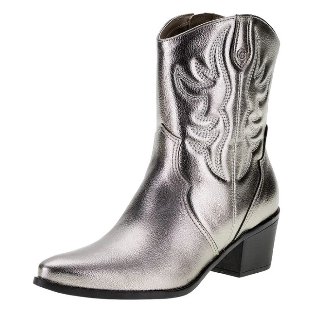 Bota Feminina Country Cano Baixo Via Marte - 231105 CINZA 33