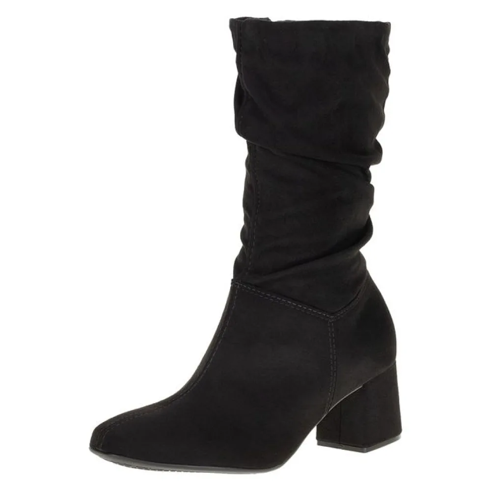 Bota Feminina Cano Médio Beira Rio - 9076102 PRETO/CAMURÇA 34