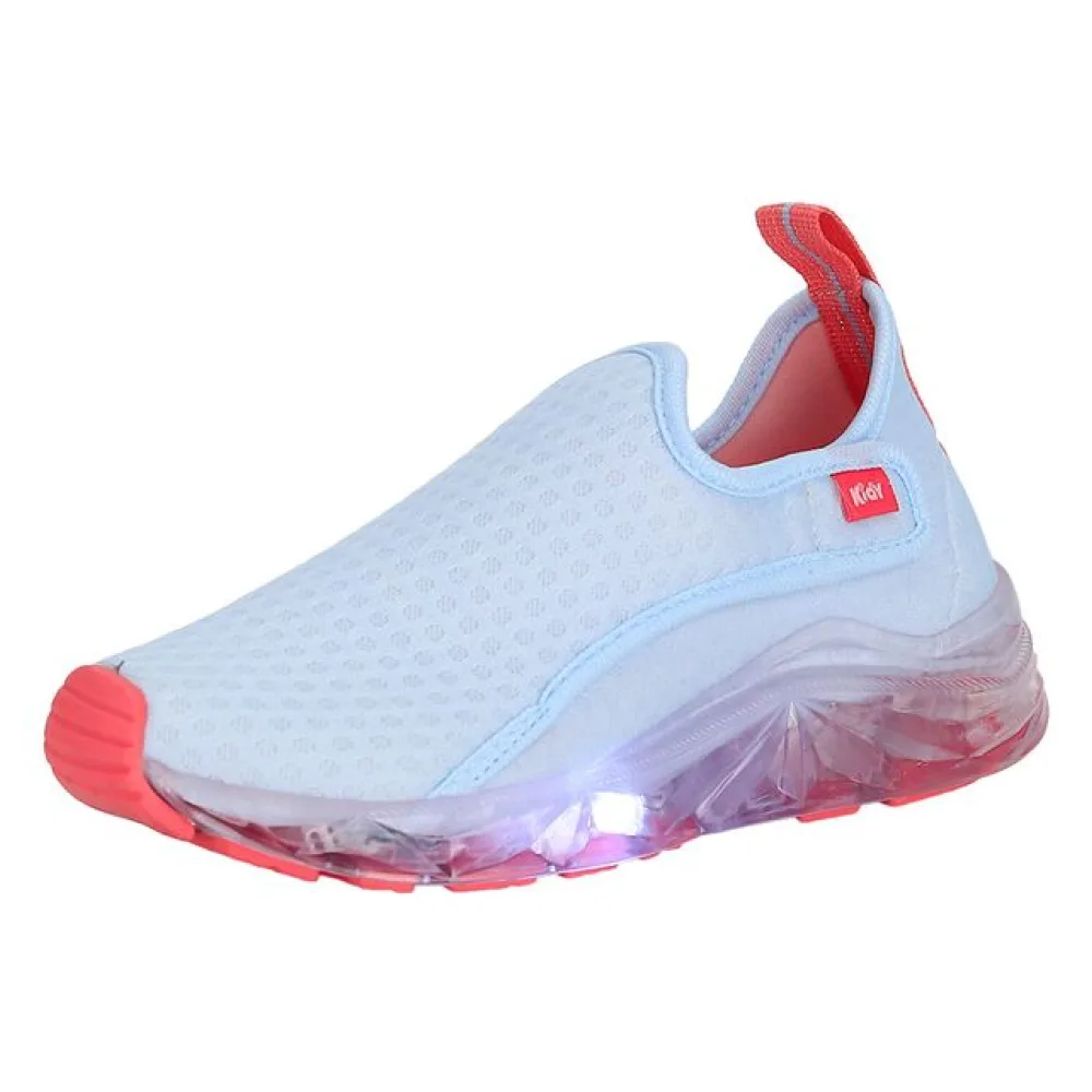 Tênis Infantil Feminino Led Light Kidy - 0351079 AZUL/ROSA 27