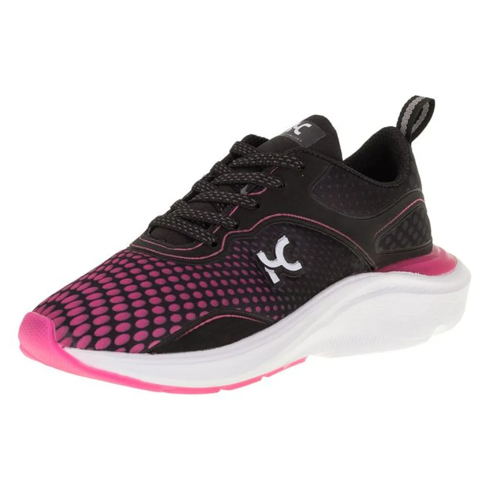Tênis Feminino Kick Confort Run 1 Box 200 - KC2267 PRETO/ROSA 34