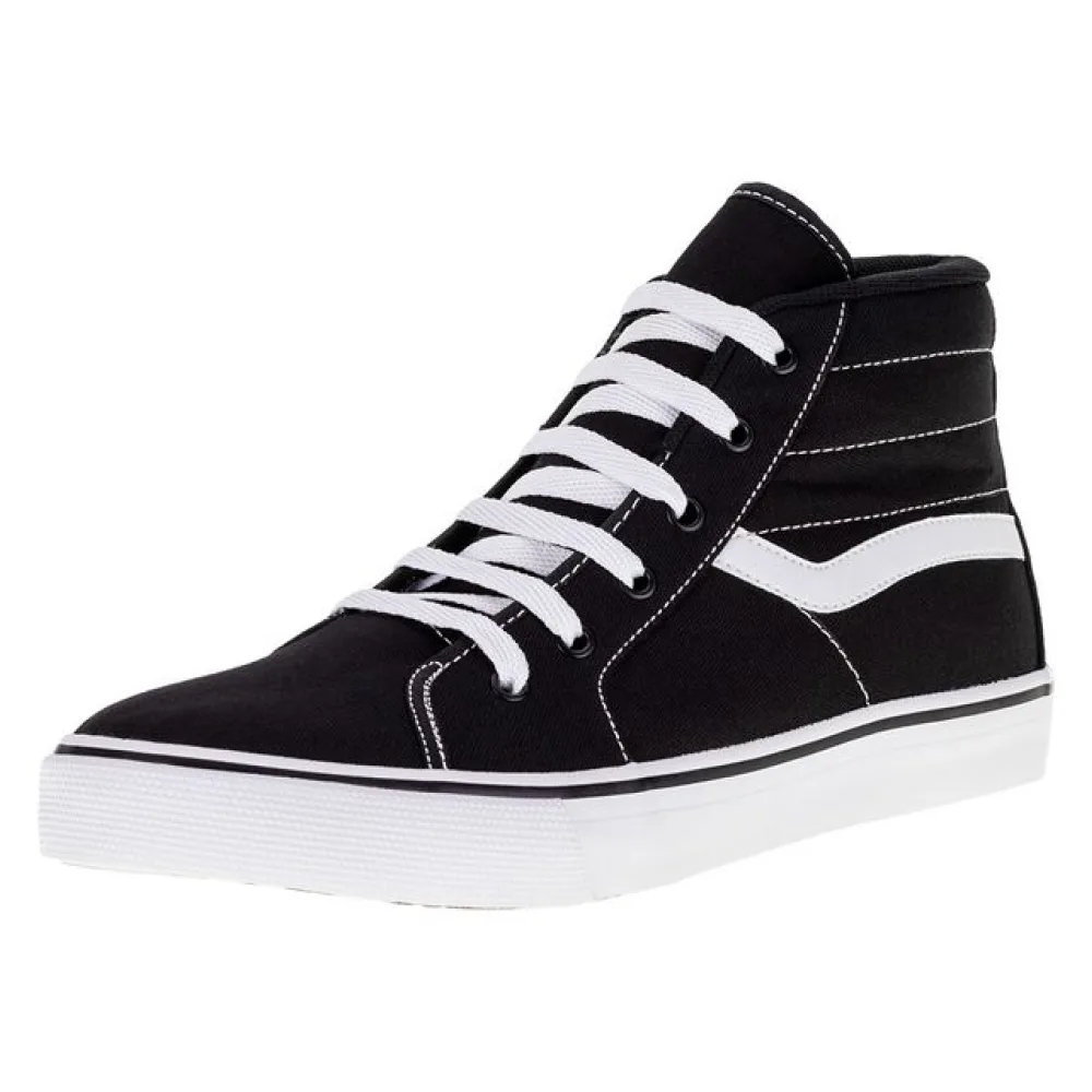 Tênis Cano Alto Plumax - 9000 PRETO/BRANCO 34