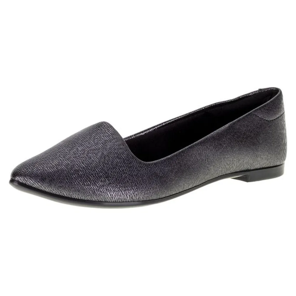 Sapatilha Feminina Flat Moleca - 5635816 PRETO/CINZA 35