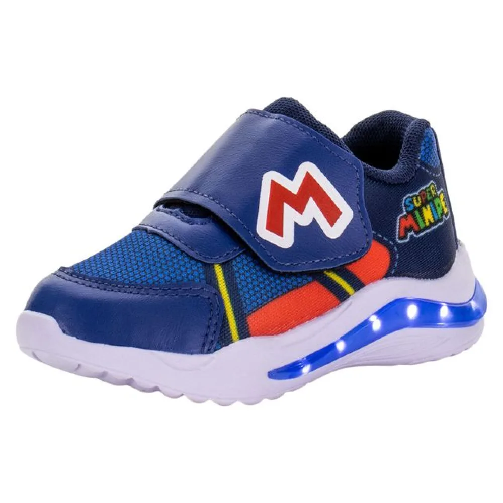 Tênis Infantil Masculino Led Minipé - MP2327 AZUL/VERMELHO 22