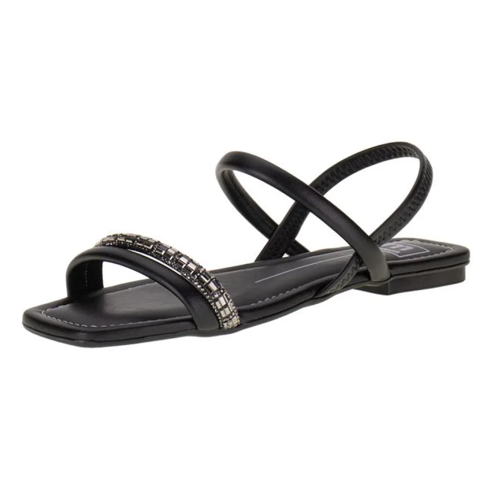Sandália Feminina Rasteira Moleca - 5462111 PRETO 34