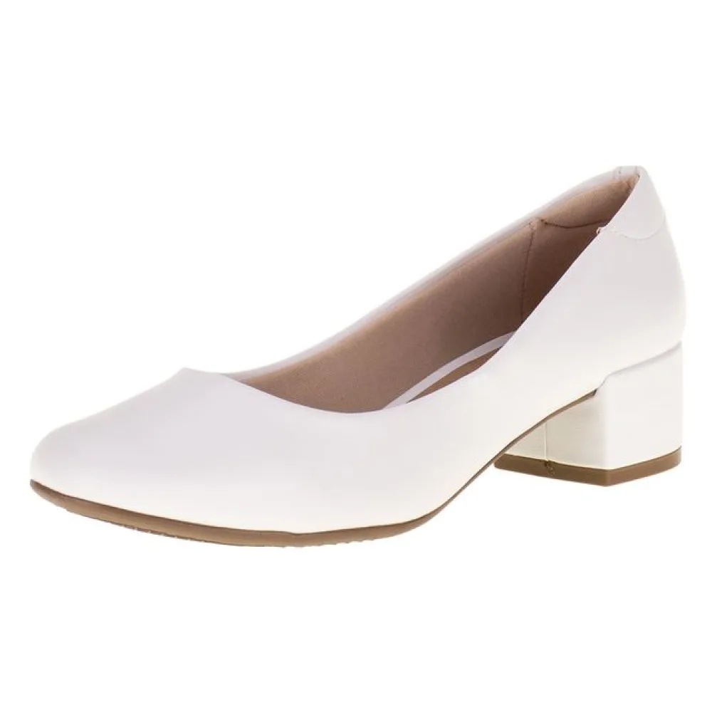 Sapato Feminino Salto Grosso Beira Rio - 4301100 BRANCO 34