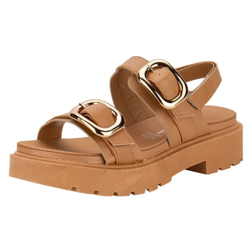 Sandália Feminina Salto Grosso Vizzano 6499115 CAMEL 34