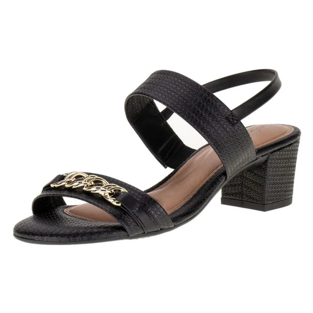 Sandália Feminina Salto Grosso Beira Rio - 82461201 PRETO 34
