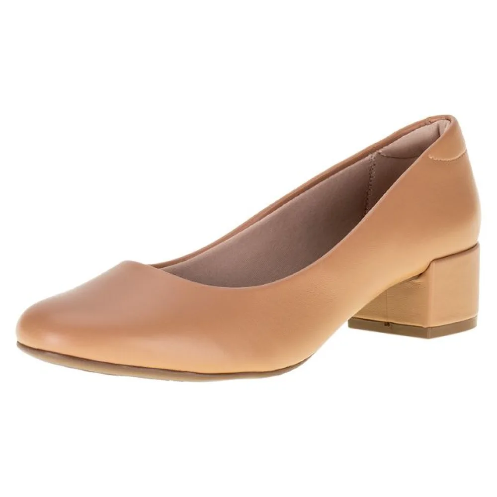 Sapato Feminino Salto Grosso Beira Rio - 4301100 BEGE 35