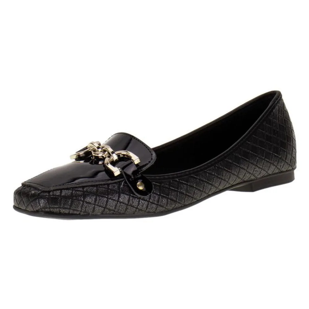 Sapatilha Feminina Moleca - 5737211 PRETO/CROCO 35