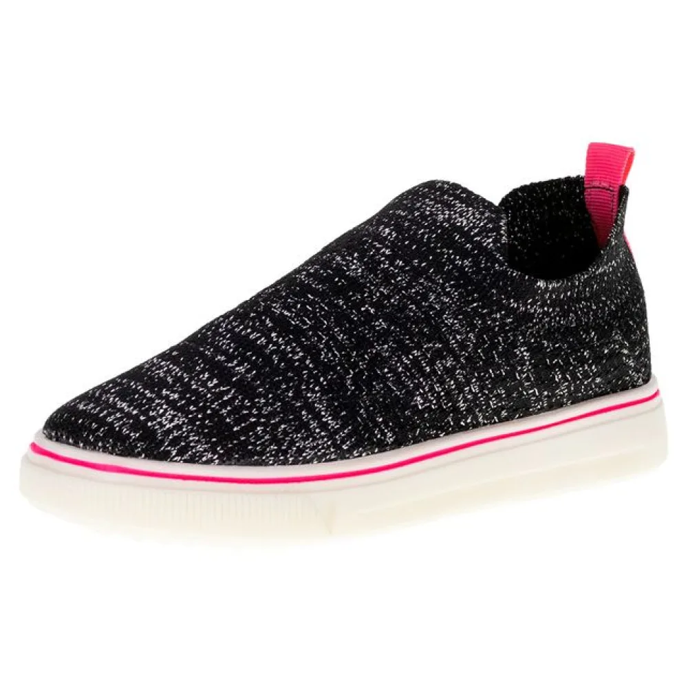 Tênis Infantil Feminino Slip Minipé - MP2313S PRETO/ROSA 28