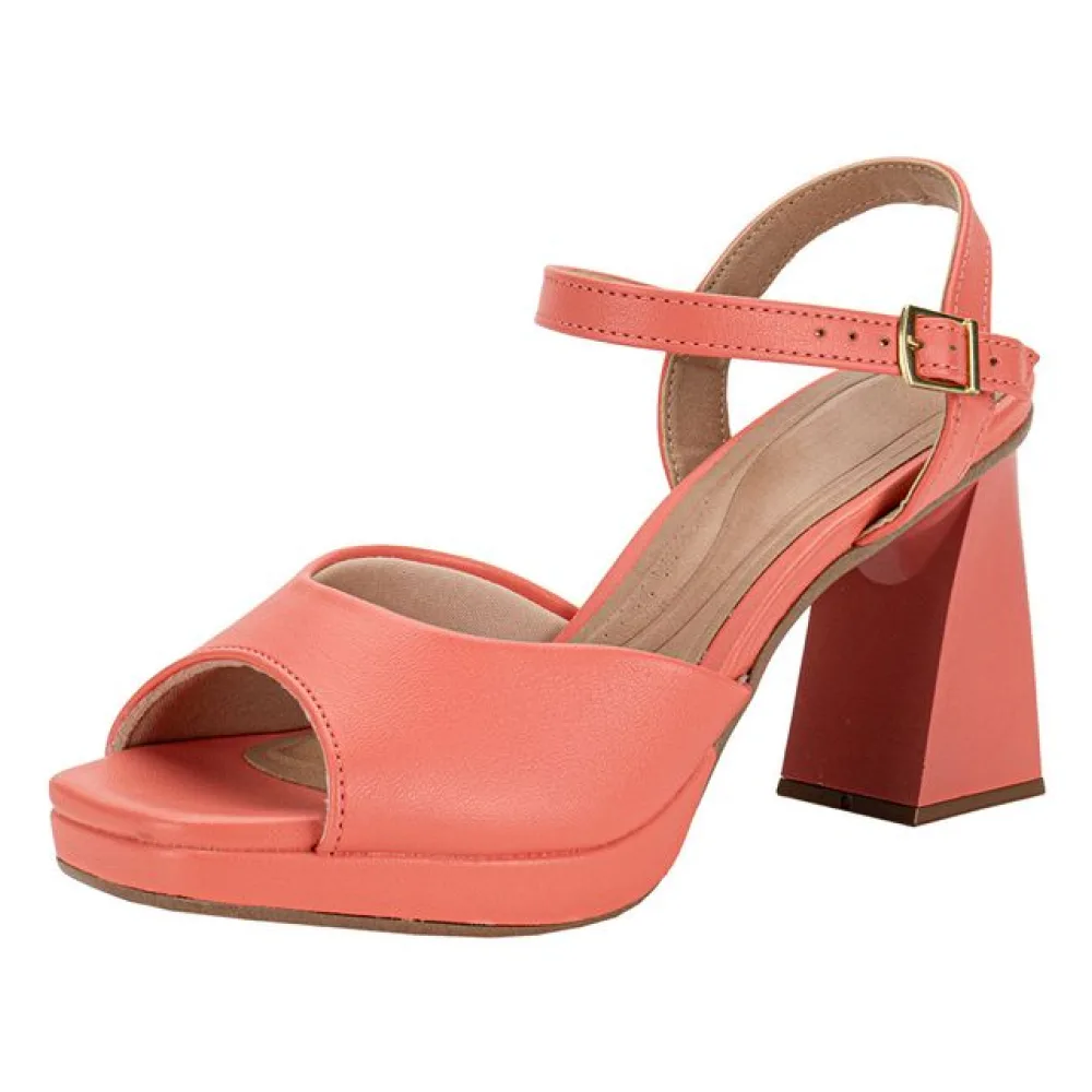 Sandália Feminina Salto Alto Beira Rio - 8489105 CORAL 34