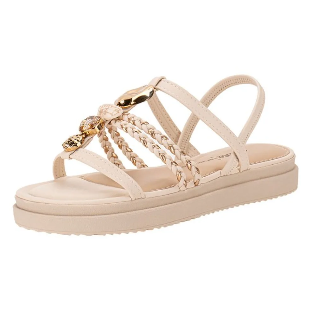 Sandália Feminina Flat Dakota Y7635 BEGE 35