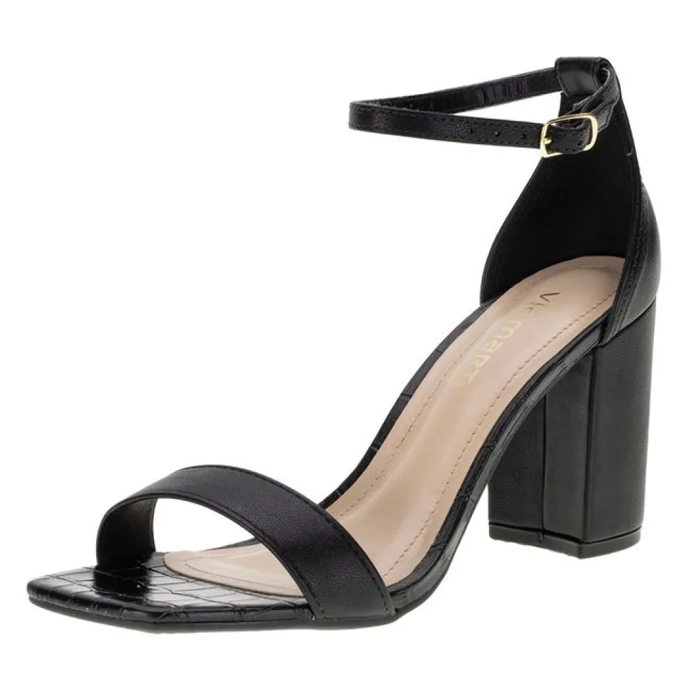 Sandália Feminina Salto Alto Via Marte - 2212701 PRETO 39
