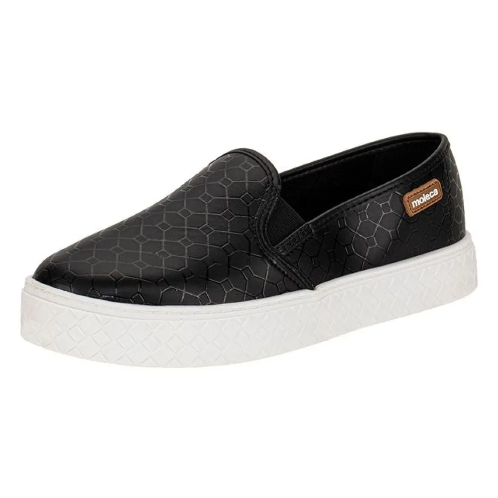 Tênis Feminino Slip On Moleca 5712304 PRETO 37