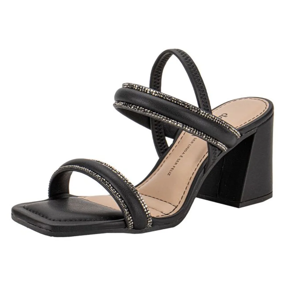 Sandália Feminina Salto Grosso Dakota Y8361 PRETO 34