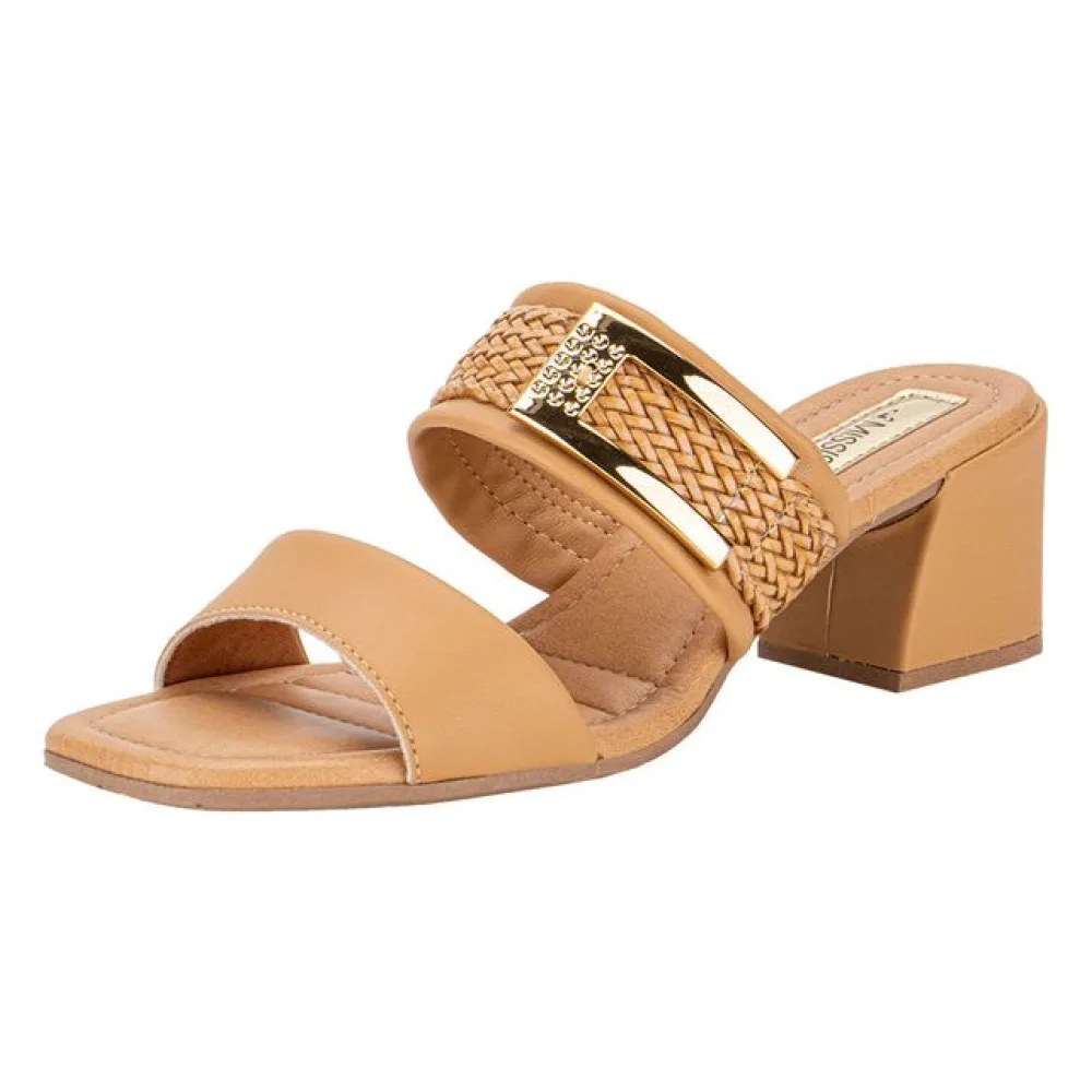 Tamanco Feminino Salto Grosso Mississipi MB833 CAMEL 38