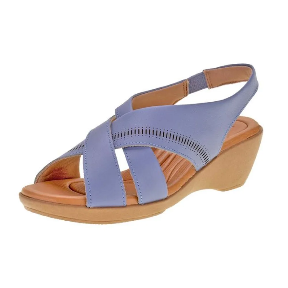 Sandália Feminina Anabela Usaflex AI0206 AZUL 34