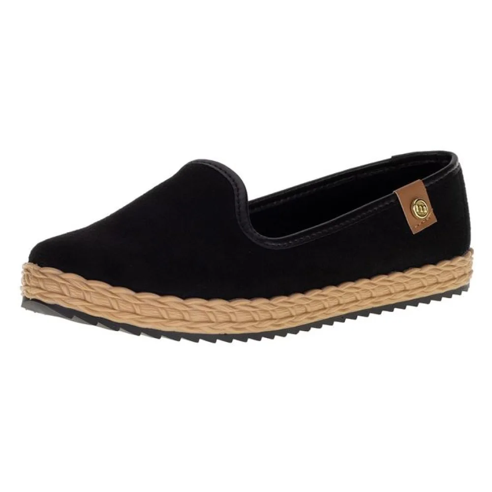 Sapatilha Feminina Moleca - 5696104 PRETO/CAMURÇA 01 34