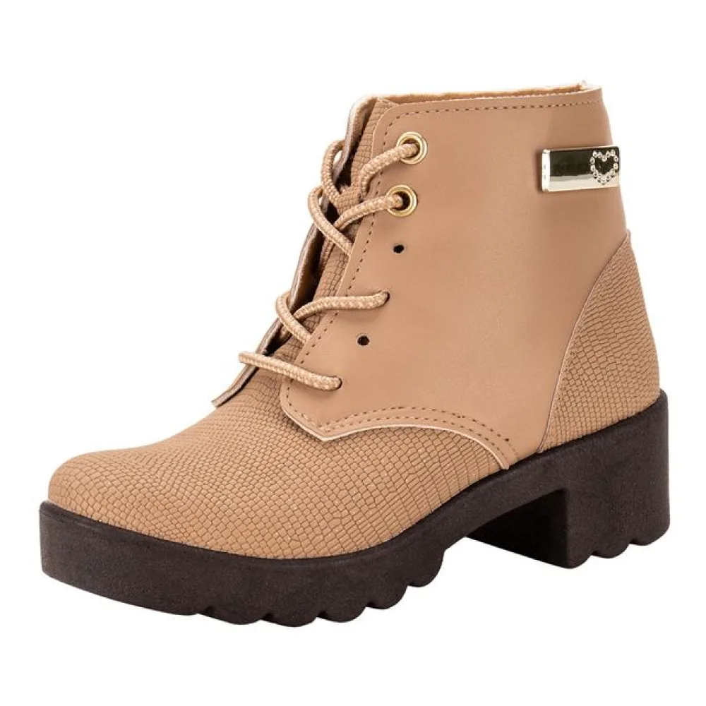 Bota Infantil Feminina Coturno Kidy 0280090 SALMÃO 28