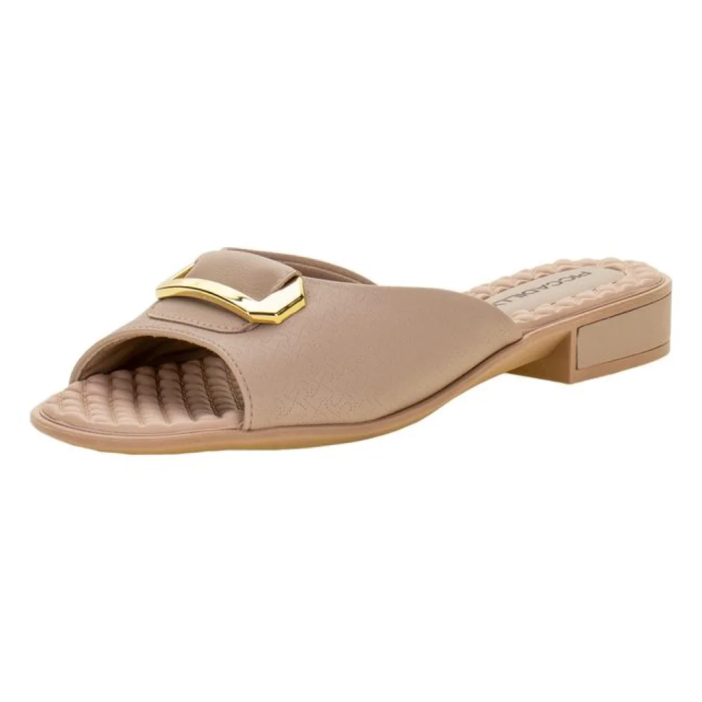 Tamanco Feminino Salto Grosso Piccadilly - 590024 BEGE 35