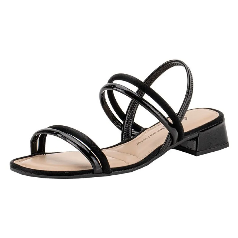 Sandália Feminina Salto Grosso Dakota Y8051 VERNIZ/PRETO 34