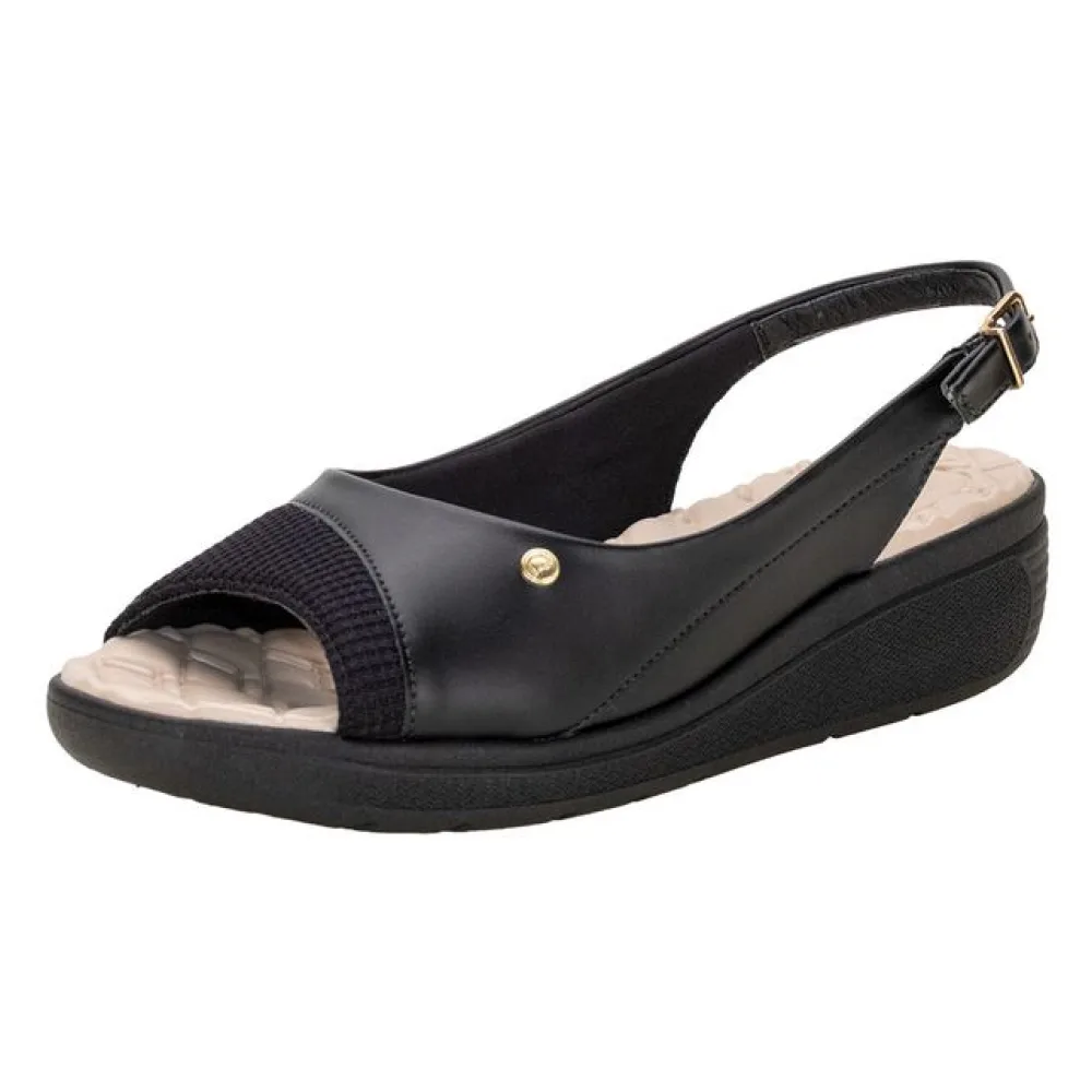 Sandália Feminina Anabela ComfortFlex 2486304 PRETO 35