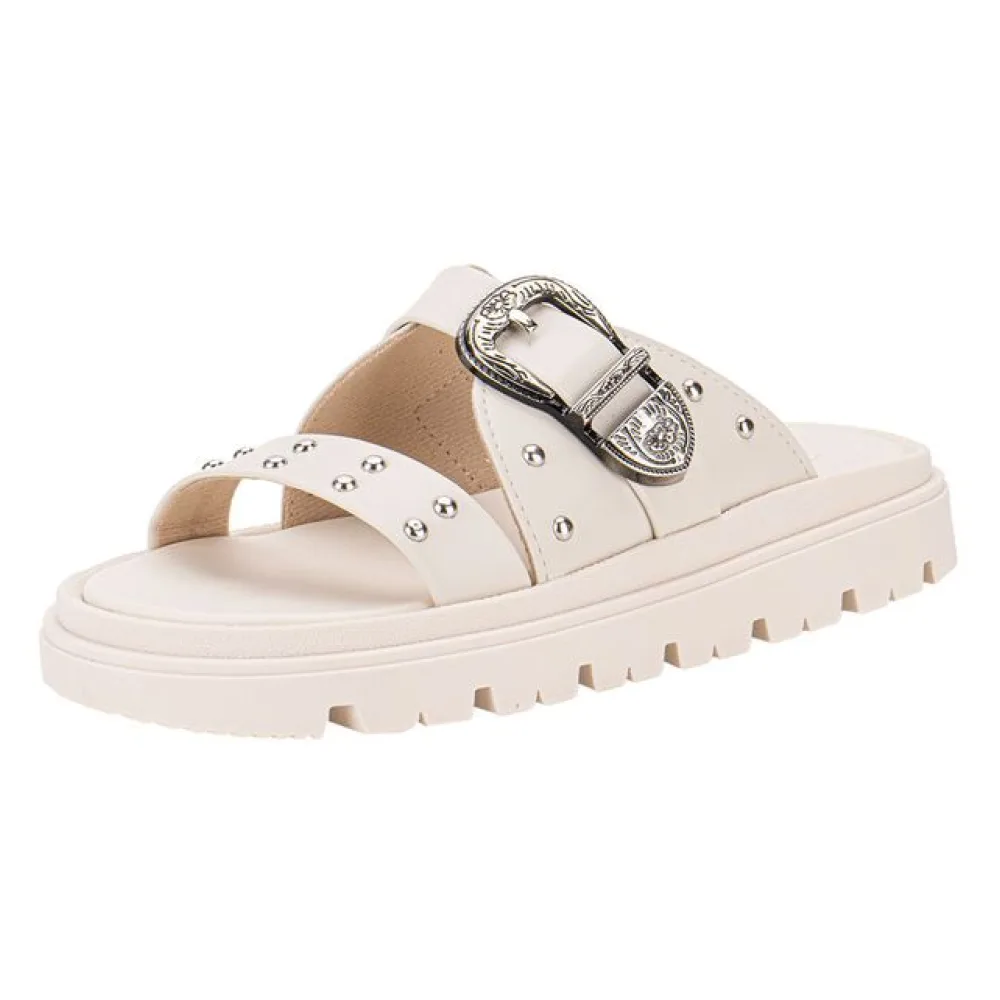 Sandália Feminina Conforto Moleca 5504103 MARFIM 34